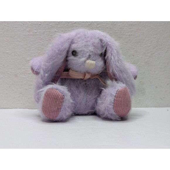 Russ Berrie Bunny Rabbit Plush Purple Mini Small Stuffed Animal Vintage Easter - Picture 1 of 7